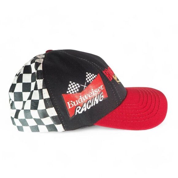 Budweiser Racing Vintage 90s NASCAR Checkerboard Snapback Hat OS - Picture 4 of 7